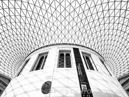 British Museum central foyer and ceiling, London, United Kingdom