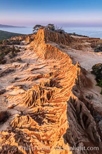 Sunrise over Broken Hill, overlooking La Jolla and the Pacific Ocean, Torrey Pines State Reserve, San Diego, California