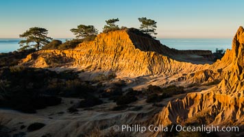 Broken Hill and view to La Jolla, from Torrey Pines State Reserve, sunrise, San Diego, California