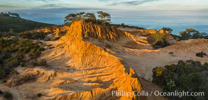 Broken Hill and view to La Jolla, from Torrey Pines State Reserve, sunrise, San Diego, California