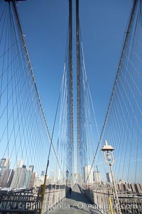 Brooklyn Bridge cables and tower, New York City