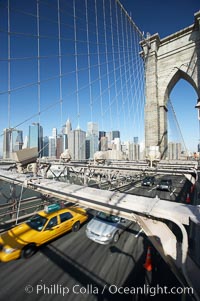 Brooklyn Bridge cables and tower, New York City