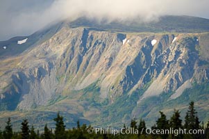 Sunset on mountain ridge near Brooks Lake, Brooks Camp, Katmai National Park, Alaska