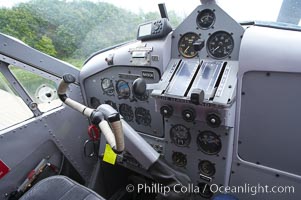 Cockpit view inside our float plane, King Salmon, Alaska