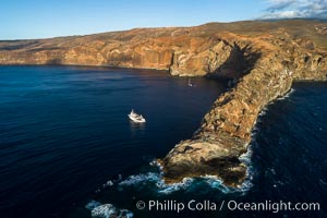 Cabo Pearce on Socorro Island, aerial photo, Revillagigedos Islands, Mexico, Socorro Island (Islas Revillagigedos)