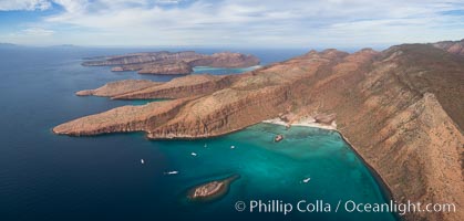 Caleta el Candelero, Candelero Bay, Isla Espritu Santo, Aerial Photo, Isla Espiritu Santo, Baja California, Mexico