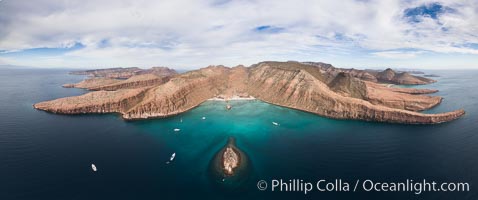 Caleta el Candelero, Candelero Bay, Isla Espritu Santo, Aerial Photo, Isla Espiritu Santo, Baja California, Mexico