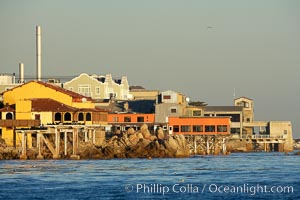 Cannery Row buildings, along the Monterey waterfront, early morning