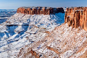 Canyonlands National Park, winter, viewed from Grandview Point.  Island in the Sky. Utah, USA, natural history stock photograph, photo id 18097