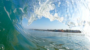 Cardiff morning surf, breaking wave. Cardiff by the Sea, California, USA, natural history stock photograph, photo id 23295