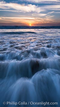 Carlsbad wave at sunset