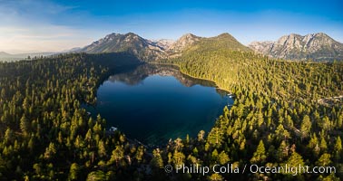 Cascade Lake near Lake Tahoe, aerial photo