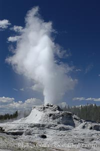 Castle Geyser erupting. Upper Geyser Basin, Yellowstone National Park, Wyoming