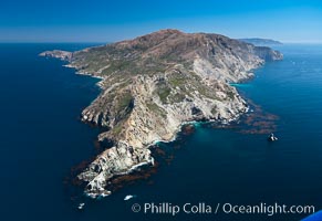 Aerial photo of Catalina Island, West End