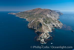 Aerial photo of Catalina Island, West End