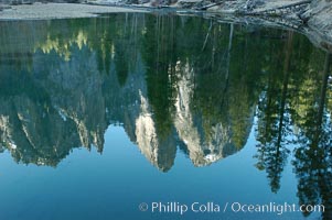 Cathedral Rocks reflected in the Merced River, Yosemite Valley, Yosemite National Park, California