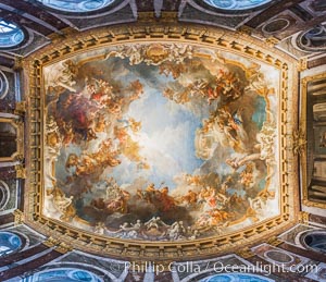 Ceiling art detail, Chateau de Versailles, Paris, France