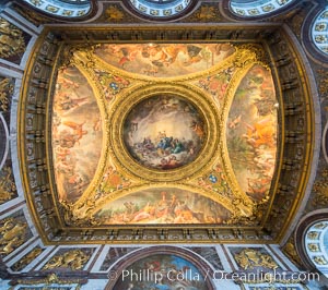 Ceiling art detail, Chateau de Versailles, Paris, France