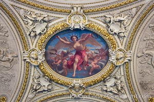 Ceiling detail, Musee du Louvre. Paris, France, natural history stock photograph, photo id 28220