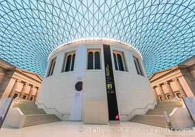 British Museum central foyer and ceiling, London, United Kingdom