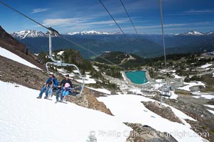 Visitors enjoy a summer ride up the top chair lift at Whistler Mountain