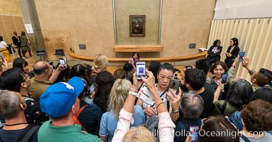 Chaos at the Mona Lisa, Musee du Louvre, Paris, France