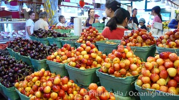 Cherries for sale at the Public Market, Granville Island, Vancouver