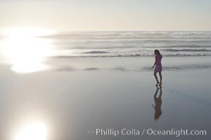 Child on the beach, Ponto, Carlsbad, California