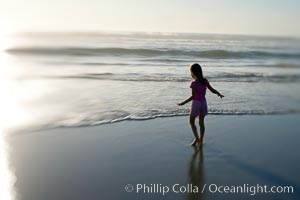 Child on the beach, Ponto, Carlsbad, California