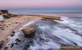 The Children's Pool, also known as Casa Cove, in pre-dawn light, La Jolla