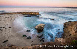 The Children's Pool, also known as Casa Cove, in pre-dawn light, La Jolla.