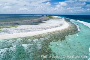 Clipperton Island aerial photo. Clipperton Island, a minor territory of France also known as Ile de la Passion, is a spectacular coral atoll in the eastern Pacific. By permit HC / 1485 / CAB (France)., natural history stock photograph, photo id 32833