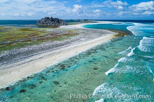 Clipperton Island aerial photo. Clipperton Island, a minor territory of France also known as Ile de la Passion, is a spectacular coral atoll in the eastern Pacific. By permit HC / 1485 / CAB (France)