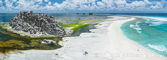 Clipperton Rock, a 95' high volcanic remnant, is the highest point on Clipperton Island, a spectacular coral atoll in the eastern Pacific. By permit HC / 1485 / CAB (France)