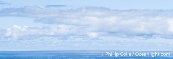 Clouds and Pacific Ocean, Panorama, San Diego, California