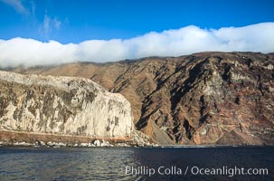 Clouds held back by island crest, Guadalupe Island (Isla Guadalupe)