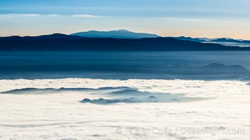 Clouds and mountains, San Diego mountains east of Ramona, sunrise