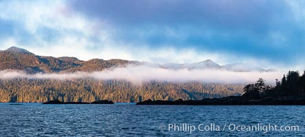 Clouds over Nigei Island at sunrise, Vancouver Island, Canada