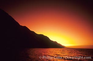 Clouds at sunset, rich warm colors and patterns, San Clemente Island