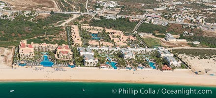 Hotel Riu along Medano Beach. Residential and resort development along the coast near Cabo San Lucas, Mexico