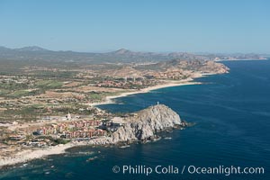 Hacienda Encantada Resort and Spa, Punta Ballena and Faro Cabesa Ballena. Residential and resort development along the coast near Cabo San Lucas, Mexico