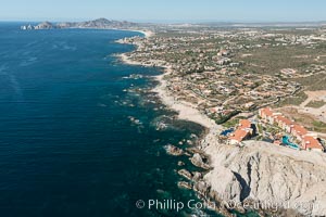 Hacienda Encantada Resort and Spa, Punta Ballena and Faro Cabesa Ballena. Residential and resort development along the coast near Cabo San Lucas, Mexico