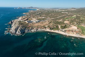 Image 28910, Punta Ballena, Faro Cabesa Ballena (foreground), Medano Beach and Land's End (distance). Residential and resort development along the coast near Cabo San Lucas, Mexico. Baja California, Phillip Colla, all rights reserved worldwide.   Keywords: abaja:aerial:aerial photograph:baja california:beach:cabo san lucas:coast:development:hotel:mexico:ocean:real estate:resort:sea:sea of cortez:ultralight.