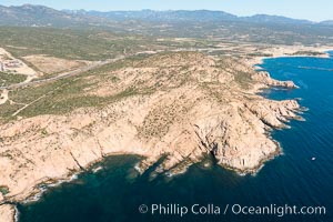 Rugged coastline and sea cliffs near Cabo San Lucas, Mexico