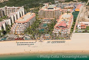 Villa del Palmar along Medano Beach. Residential and resort development along the coast near Cabo San Lucas, Mexico