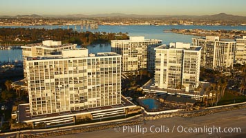 Coronado Shores, a group of 10 condominium buildings south of the Hotel Del, on the water on Coronado Island.