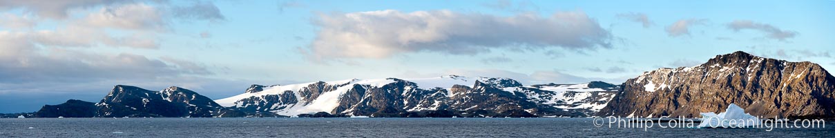 Coronation Island panoramic photo. South Orkney Islands, Southern Ocean, natural history stock photograph, photo id 26307
