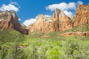 Court of the Patriarchs, named for the three Hebrew prophets Abraham, Isaac and Jacob, Zion National Park, Utah