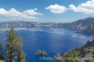 Crater Lake. Crater Lake is the six-mile wide lake inside the collapsed caldera of volcanic Mount Mazama. Crater Lake is the deepest lake in the United States and the seventh-deepest in the world. Its maximum recorded depth is 1996 feet (608m). It lies at an altitude of 6178 feet (1880m), Crater Lake National Park, Oregon