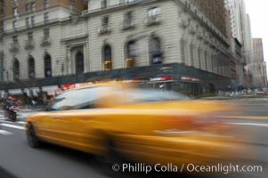 Crazy taxi ride through the streets of New York City, Manhattan